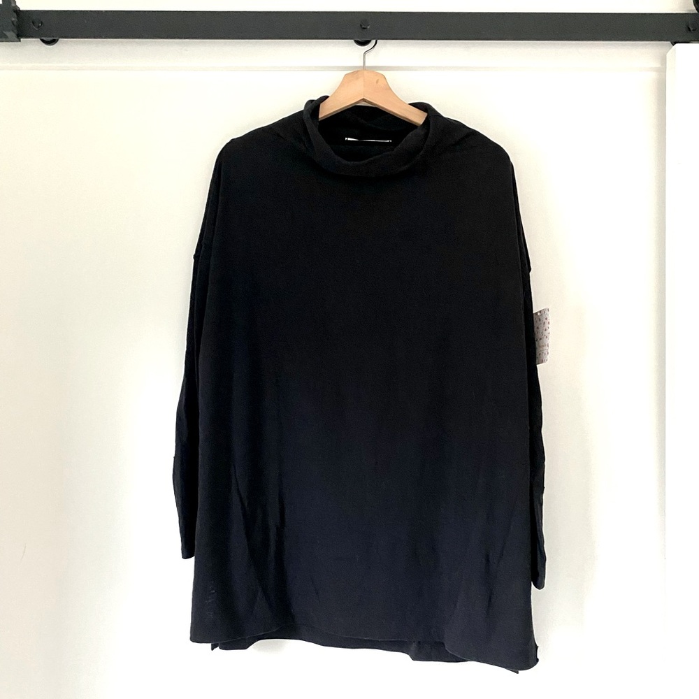 We The Free Oversized Long Sleeve Black Top
